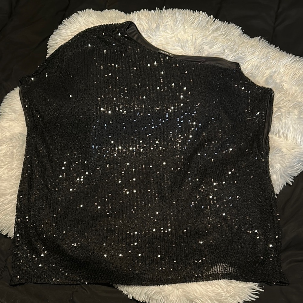 Torrid Black Sequin Blouse